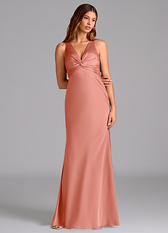 Azazie Hati Brudtärnklänningar Klä av Sjöjungfru i Stretch Satin Korall image3