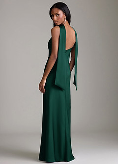 Azazie Cassiana Brudepigekjoler Havfrue Plisseret Stræk satin Gulv-længde Kjole image2