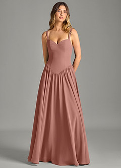 Azazie Evadina Suknie dla druhen Linia A Gorset Szyfon Do ziemi Sukienka image5