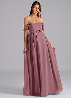 Azazie Saige Maternity Bridesmaid Dresses A-Line Pleated Chiffon Floor-Length Dress image4