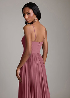 Azazie Akiko Robes de demoiselle d'honneur Robe Trapèze en Mousseline de soie Décolleté en cœur Rose Du Désert image6