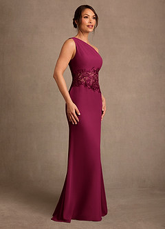 Azazie Kathie Mother of the Bride Dresses Burgundy Mermaid Lace Chiffon Dress image3