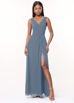 Azazie Karina Bridesmaid Dresses Twilight A-Line Pleated Chiffon Dress image1