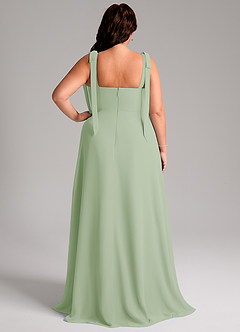 Azazie Debra Bridesmaid Dresses Dusty Sage A-Line with Pockets Chiffon Convertible Dress image9