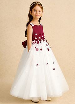Azazie Eleni Sukienki dla dziewczynek sypiących kwiaty Suknia balowa Ukłon Tiul Długość kostki Sukienka image3