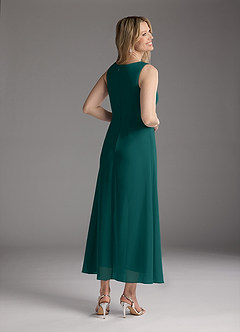 Azazie Anitta Kleider für die Brautmutter Overall/Jumpsuit Plissee Stretch-Krepp Kleid Pfau image5