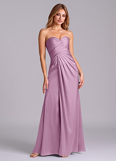 Azazie Sabrine Final Sale Wisteria A-Line Sweetheart Neckline Stretch Satin Dress image3
