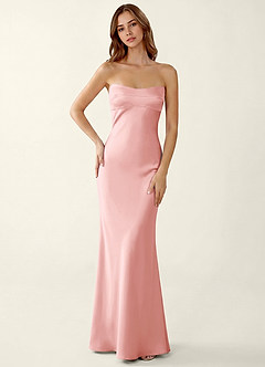 Miniqueadom Haze Pink Open Back Satin Party Dress image3