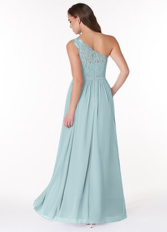 Azazie Demi Bridesmaid Dresses Mist A-Line One Shoulder Chiffon Dress image2