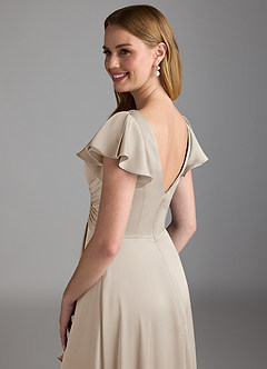 Azazie Omari Bridesmaid Dresses Frost A-Line Stretch Satin Dress image3