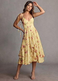 Harmony Light Yellow Midi Dress image4