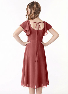 Azazie Bondi Junior Abito A-Line in Chiffon Increspato Ametista image3