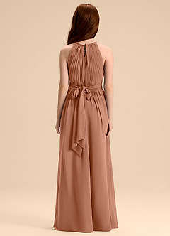 Azazie Malone Junior Vestido de Bronceador de Gasa de Corte en A con Plisado image2