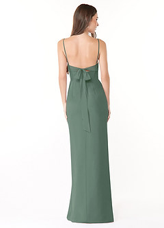 Azazie Mai Bridesmaid Dresses Eucalyptus Sheath Pleated Chiffon Dress image2