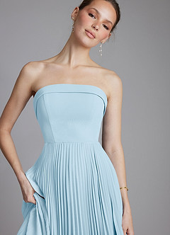 Azazie Mariana Bridesmaid Dresses Sky Blue A-Line Strapless Chiffon Dress image3