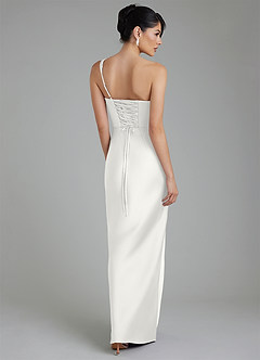 Azazie Sabrina Bridesmaid Dresses White Mermaid Corset Stretch Satin Dress image3