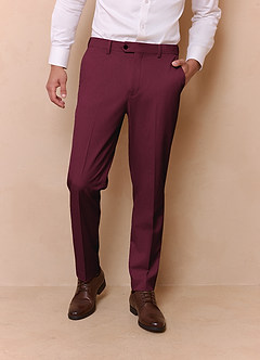 James Burgundy Structured Stretch Dress Pants
