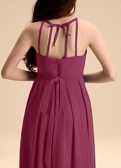 Azazie Arianthe Junior Abito A-Line in Chiffon Plissettato Gelso image8