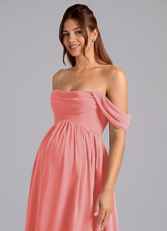 Azazie Saige Maternity Bridesmaid Dresses A-Line Pleated Chiffon Floor-Length Dress image6