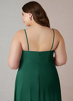 Azazie Emerald Bridesmaid Dresses Emerald A-Line Ruffled Chiffon Dress image10