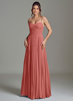 Azazie Catie Brautjungfernkleider A-Linie Herzausschnitt Chiffon Kleid Antike Rose image1