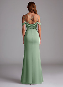 Azazie Callan Abiti da Damigella Abito Convertibile Sirena in Chiffon Plissettato Matcha image2