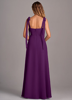 Azazie Debra Bridesmaid Dresses Grape A-Line with Pockets Chiffon Convertible Dress image3