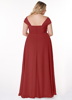 Azazie Kaitlynn Bridesmaid Dresses Rust Empire Ruched Chiffon Convertible Dress image11