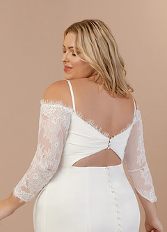 Azazie Onyx Wedding Dresses Diamond White Mermaid Sequins Crepe Back Satin Dress image14