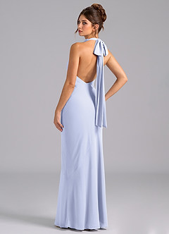 Azazie Velli Brautjungfernkleider Meerjungfrau-Linie Schleifen Chiffon Kleid Lavendel image7