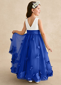 Azazie Vi Flower Girl Dresses Royal Blue A-Line Sleeveless Tulle Dress image1