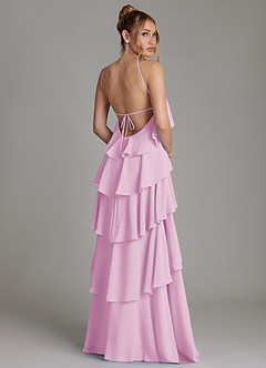 Azazie Deena Bridesmaid Dresses Candy Pink A-Line Ruched Chiffon Dress image2