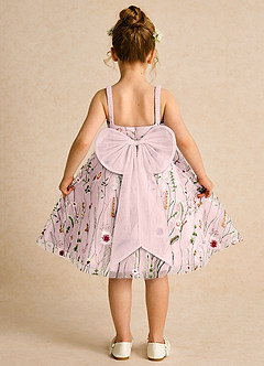 Azazie Peppa Flower Girl Dresses Blushing Pink A-Line Sweetheart Neckline Tulle Dress image2