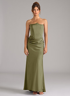 Azazie Debby Bridesmaid Dresses Pistachio Mermaid Strapless Stretch Satin Convertible Dress image5