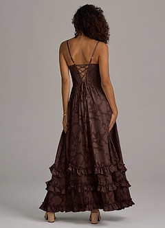 Azazie Lettie Bridesmaid Dresses Ganache A-Line Corset Floral Burnout Dress image6