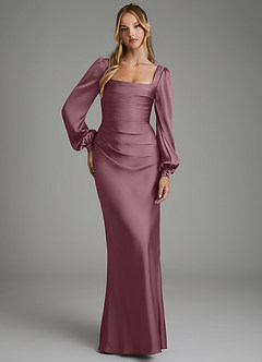 Azazie Brianna Bridesmaid Dresses Amethyst Mermaid Corset Stretch Satin Dress image4