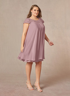 Azazie Tess Mother of the Bride Dresses Dusty Rose Empire Sequins Chiffon Dress image4