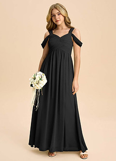 Azazie Lianne Junior Klä av A-Line i Chiffong Av axeln image5