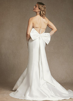 Azazie Artemia Robes de mariée Robe Sirène en Mikado Sans bretelle Blanc De Diamant image6