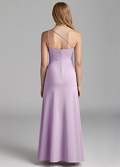 Azazie Mika Junior Robe Trapèze en Satin extensible Plissée Frostiges Flieder image4