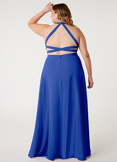 Azazie Clarice Bridesmaid Dresses Royal Blue A-Line Halter Chiffon Dress image9