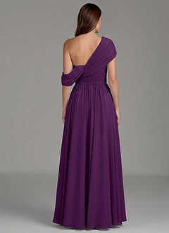 Azazie Nyah Brautjungfernkleider Eine Linie Schulterfrei Chiffon Kleid Traube image2