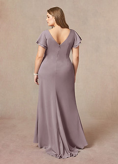 Azazie Peppermint Abiti per la Madre della Sposa Abito Sirena in Crepe Elasticizzato Increspato con Scollo a U Dusk image7