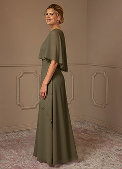 Azazie Bowie Mother of the Bride Dresses Willow Green A-Line Chiffon Dress image4