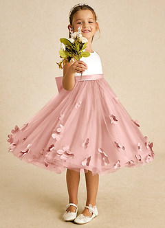 Azazie Sprout Flower Girl Dresses Rosette A-Line Bow Tulle Dress image2