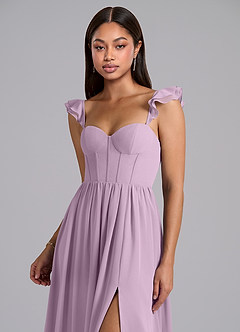 Azazie Denisse Bridesmaid Dresses Wisteria A-Line Ruched Chiffon Dress image6