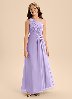 Azazie Brooke Junior A-Linie Seitliche Cut-Outs Chiffon Kleid Flieder image5