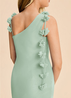 Azazie Sia Junior Agave Sheath Chiffon Dress image8