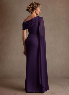 Azazie Bassi vestidos de madre de la novia Vestido de Ciruela de Malla de Corte Sirena con Vestidos sin tirantes image2