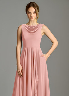 Azazie Wonderland Bridesmaid Dresses Rosette A-Line Pleated Chiffon Dress image7